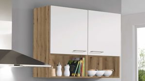 Einbauküche Pino aus Holz in Hellgrau pino Einbauküche inklusive Einbaugeräte Kaschmirgrau & Evoke Eiche - Länge ca. 343 cm