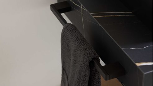 Handtuchhalter Interliving aus Metall in Schwarz Interliving Bad Serie 3725 - Handtuchhalter mattschwarzes Metall