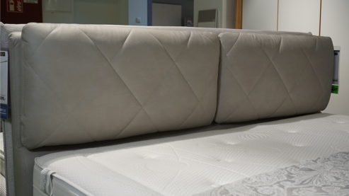 Boxspringbett Interliving aus Kunstfaser Stoff in Grau Interliving Boxspringbett Serie 1402 - 180 x 200 cm silbergrauer Bezug Galero 640007 - Liegefläche ca. 180 x 200 cm