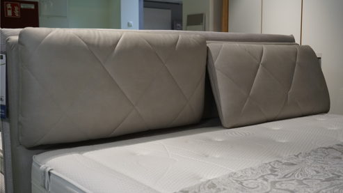 Boxspringbett Interliving aus Kunstfaser Stoff in Grau Interliving Boxspringbett Serie 1402 - 180 x 200 cm silbergrauer Bezug Galero 640007 - Liegefläche ca. 180 x 200 cm