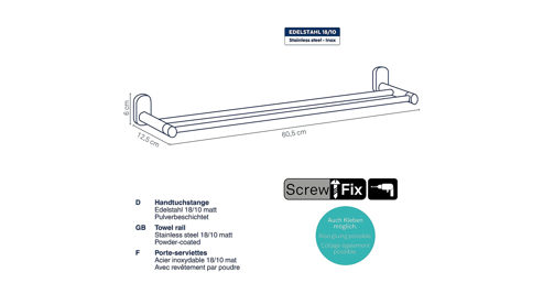 Handtuchhalter Kela | keck & lang aus Metall in Schwarz kela Handtuchalter Alessio Schwarz - Breite ca. 61 cm