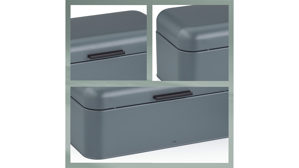 Brotkasten Kela | keck & lang aus Metall in Dunkelgrau kela Brotkasten Frisca dunkelgraues Metall  - ca.  30 x 18 cm