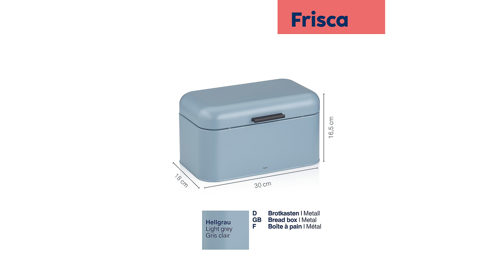 Brotkasten Kela | keck & lang aus Metall in Blau kela Brotkasten Frisca blaues Metall  - ca.  30 x 18 cm