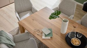 Auszugtisch Interliving aus Holz in Holzfarben Interliving Esszimmer Serie 5102 – Auszugtisch Eiche bianco - ca. 180 - 280 x 90 cm