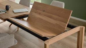 Auszugtisch Interliving aus Holz in Holzfarben Interliving Esszimmer Serie 5102 – Auszugtisch Eiche bianco - ca. 180 - 280 x 90 cm