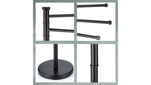 Handtuchhalter Kela | keck & lang aus Metall in Schwarz kela Handtuchhalter Swing Schwarz – ca. 29 x 86 cm