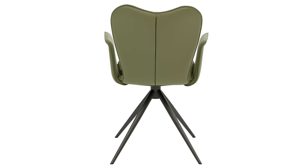 Tischgruppe Interliving aus Leder in Grün Interliving Esszimmer Serie 5115 - Essgruppe in warmen Tönen moosgrüner Webstoff Sneak 59, jadegrünes Leder LD7830, umbragraues Metall & astige Eiche