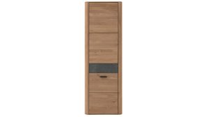 Garderobenschrank Interliving aus Holz in Holzfarben Interliving Garderoben Serie 6014 - Garderobenschrank Wildeiche & Granitfurnier - eine Tür, Höhe ca. 181 cm
