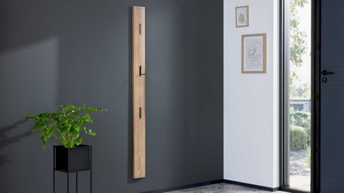 Wandgarderobe Interliving aus Holz in Holzfarben Interliving Garderoben Serie 6014 - Wandgarderobe Wildeiche - ca. 15 x 181 cm