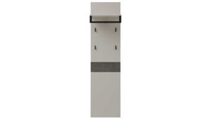 Wandgarderobe Interliving aus Holz in Weiß Interliving Garderoben Serie 6013 - Wandgarderobe Sahara Creme & Granitfurnier - ca. 45  x 173 cm