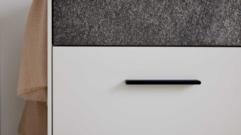 Garderoben-Set Interliving aus Holz in Weiß Interliving Garderoben Serie 6013 - Garderobenkombination Sahara Creme & Granitfurnier - vierteilig