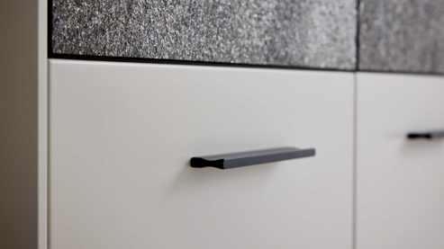 Garderoben-Set Interliving aus Holz in Weiß Interliving Garderoben Serie 6013 - Set 80 Sahara Creme & Granitfurnier - vierteilig