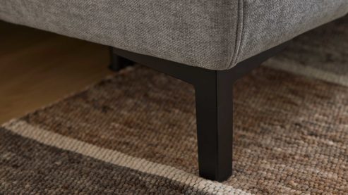 Funktionshocker Interliving aus Stoff in Grau Interliving Sofa Serie 4064 - XXL-Funktionshocker graue Chenille Toni & Fuß W003-01 - ca. 130 x 65 cm