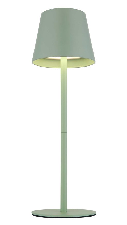 Tischleuchte Globo lighting aus Kunststoff Metall in Dunkelgrün GLOBO LED-Tischleuchte Vannie I - 3 in 1 Akku-Leuchte blassgrünes Metall - Höhe ca. 35,5 cm