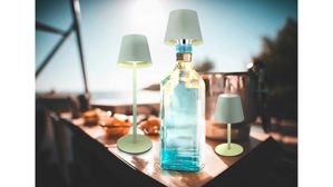 Tischleuchte Globo lighting aus Kunststoff Metall in Dunkelgrün GLOBO LED-Tischleuchte Vannie I - 3 in 1 Akku-Leuchte blassgrünes Metall - Höhe ca. 35,5 cm