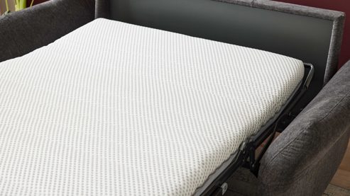 Schlafsofa Interliving aus Stoff in Anthrazit Interliving Schlafsofa Serie 4700 - Schlafsofa anthrazitfarbener Bezug Balu & Aluminiumfüße - Breite ca. 208 cm