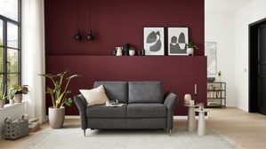 Schlafsofa Interliving aus Stoff in Anthrazit Interliving Sofa Serie 4700 - Schlafsofa 160LÄ anthrazitfarbener Bezug Balu & Aluminiumfüße - Breite ca. 228 cm