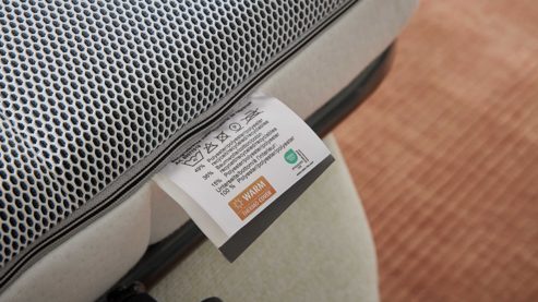 Schlafsofa Interliving aus Stoff in Anthrazit Interliving Schlafsofa Serie 4700 - Schlafsofa anthrazitfarbener Bezug Balu & Aluminiumfüße - Breite ca. 228 cm