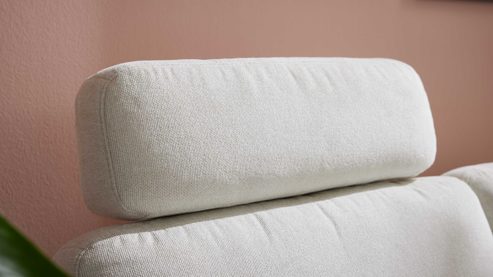 Kopfstütze Interliving aus Stoff in Weiß Interliving Schlafsofa Serie 4700 - Kopfstütze naturweißes Flachgewebe Cyber