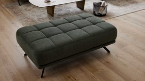 Polsterhocker Interliving aus Stoff in Grün Interliving Sofa Serie 4303 – XXL-Hocker moosgrüne Pfotenstoff Cyber - ca. 126 x 76 cm