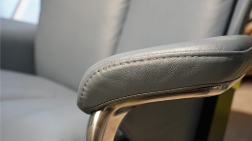 Sessel Ekornes aus Holz Leder Metall in Schwarz Jeansblau Stressless MAGIC M Signature, Relax-Sessel und Hocker Signature Schwarz, Medium, Leder Paloma sparrow blue