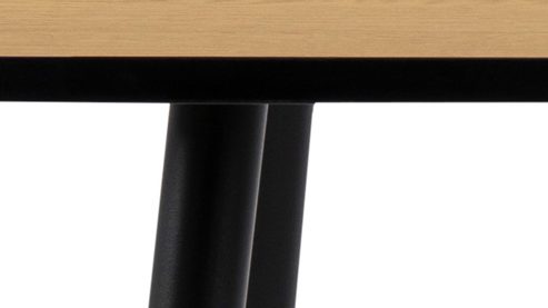 Esstisch Actona group aus Holz in Holzfarben Esstisch Wilma Wildeiche & schwarze Metallfüße - ca. 80 x 80 cm
