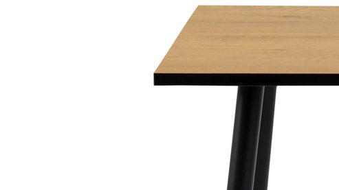 Esstisch Actona group aus Holz in Holzfarben Esstisch Wilma Wildeiche & schwarze Metallfüße - ca. 80 x 80 cm