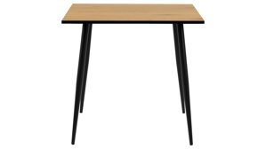 Esstisch Actona group aus Holz in Holzfarben Esstisch Wilma Wildeiche & schwarze Metallfüße - ca. 80 x 80 cm