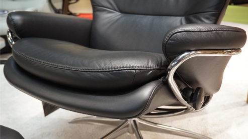 Relaxsessel Ekornes aus Aluminium Holz Leder in Schwarz Aluminium Stressless Rome M Star - Relaxsessel und Hocker Leder Paloma 094 black 19, Gestell Star 40 Alu