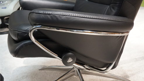 Relaxsessel Ekornes aus Aluminium Holz Leder in Schwarz Aluminium Stressless Rome M Star - Relaxsessel und Hocker Leder Paloma 094 black 19, Gestell Star 40 Alu
