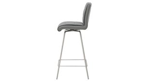 Barstuhl Interliving aus Kunstfaser in Grau Interliving Esszimmer Serie 5122 – Barstuhl ST67 graue Mikrofaser Delphin & gebürsteter Edelstahl
