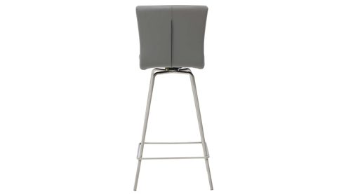 Barstuhl Interliving aus Kunstfaser in Grau Interliving Esszimmer Serie 5122 – Barstuhl graue Mikrofaser Delphin & gebürsteter Edelstahl
