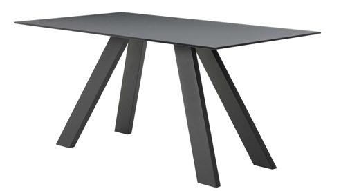 Esstisch Interliving aus Glas in Schwarz Interliving Esszimmer Serie 5122 – Esstisch schwarzes Glas & Metall - ca. 160 x 90 cm