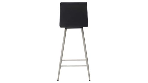 Barstuhl Interliving aus Kunstfaser in Schwarz Interliving Esszimmer Serie 5122 – Barhocker ST69 schwarzes Kunstleder LEA-TEX & gebürsteter Edelstahl