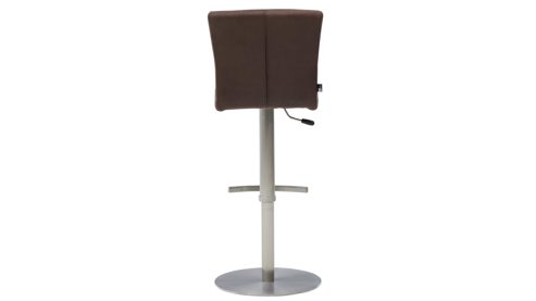 Barstuhl Interliving aus Kunstfaser in Braun Interliving Esszimmer Serie 5122 – Tresenstuhl mit Liftfunktion rostbraune Mikrofaser & gebürsteter Edelstahl