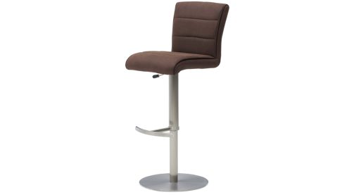 Barstuhl Interliving aus Kunstfaser in Braun Interliving Esszimmer Serie 5122 – Tresenstuhl mit Liftfunktion rostbraune Mikrofaser & gebürsteter Edelstahl