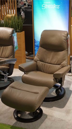 Sessel Ekornes aus Leder in Hellbraun Holzfarben Dunkel Stressless VIEW M Classic - Relax-Sessel und Hocker Leder Leder Cori 09 Mole 09, Gestell Classic Wenge 11