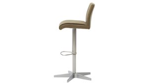 Barstuhl Interliving aus Kunstfaser in Grün Interliving Esszimmer Serie 5122 – Barhocker mit Liftfunktion farngrüne Mikrofaser & gebürsteter Edelstahl