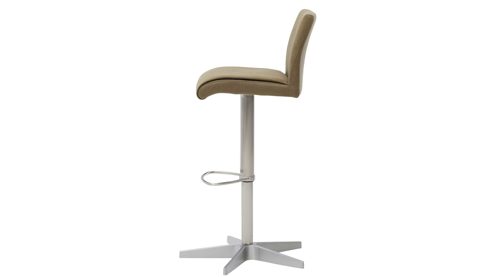 Barstuhl Interliving aus Kunstfaser in Grün Interliving Esszimmer Serie 5122 – Barhocker ST52 mit Liftfunktion farngrüne Mikrofaser & gebürsteter Edelstahl