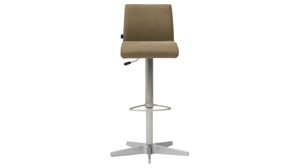 Barstuhl Interliving aus Kunstfaser in Grün Interliving Esszimmer Serie 5122 – Barhocker mit Liftfunktion farngrüne Mikrofaser & gebürsteter Edelstahl