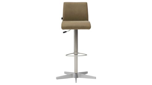 Barstuhl Interliving aus Kunstfaser in Grün Interliving Esszimmer Serie 5122 – Barhocker ST52 mit Liftfunktion farngrüne Mikrofaser & gebürsteter Edelstahl