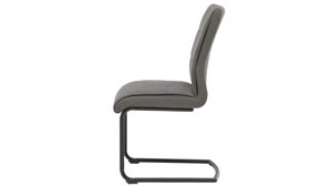 Schwingstuhl Interliving aus Kunstfaser in Dunkelgrau Interliving Esszimmer Serie 5122 – Schwingstuhl onyxschwarze Mikrofaser & mattschwarzes Metall