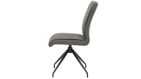 Vierfußstuhl Interliving aus Kunstfaser in Dunkelgrau Interliving Esszimmer Serie 5122 – Polsterstuhl 38FIX onyxschwarze Mikrofaser & mattschwarzes Metall