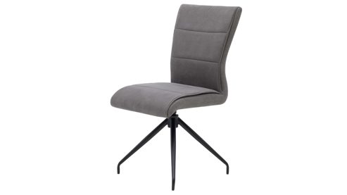 Vierfußstuhl Interliving aus Kunstfaser in Dunkelgrau Interliving Esszimmer Serie 5122 – Polsterstuhl 38FIX onyxfarbene Mikrofaser & mattschwarzes Metall
