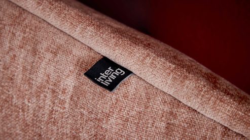 Boxspringbett Interliving aus Stoff in Rosa Interliving Bettensystem Serie 1420 - Boxspringbett sienfarbene Chenille Toni & Wildeichefüße - Liegefläche ca. 180 x 200 cm