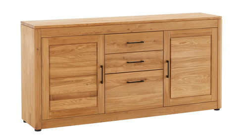 Sideboard PARTNERRING COLLECTION aus Holz in Holzfarben PARTNERRING COLLECTION Programm Vigo - Sideboard Eiche geölt - zwei Holztüren, drei Schubkästen, ca. 175 x 84 cm