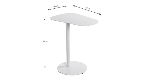 Beistelltisch Haku aus Metall in Weiß Beistelltisch Höhe ca. 60 cm - Weiß