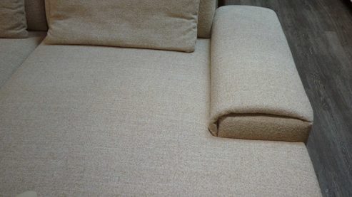 Ecksofa W.schillig aus Metall Stoff in Sand W. Schillig Eckkombination Caroline, Polstergarnitur Stoff Longlife sand & schwarze Metallfüße – Stellfläche ca. 312 x 180 cm
