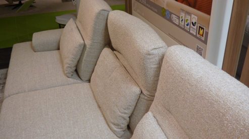 Ecksofa W.schillig aus Metall Stoff in Sand W. Schillig Eckkombination Caroline, Polstergarnitur Stoff Longlife sand & schwarze Metallfüße – Stellfläche ca. 312 x 180 cm