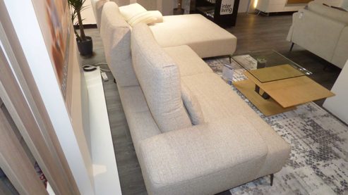 Ecksofa W.schillig aus Metall Stoff in Sand W. Schillig Eckkombination Caroline, Polstergarnitur Stoff Longlife sand & schwarze Metallfüße – Stellfläche ca. 312 x 180 cm